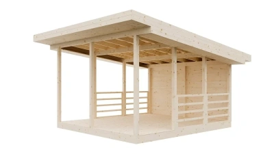 Беседка 18 односкатная брус 44 мм