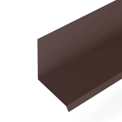 Планка примыкания верхняя к стене для фальцевой кровли Grand Line 150х130х20х2000 мм 0,5 Satin с пленкой RAL 8017