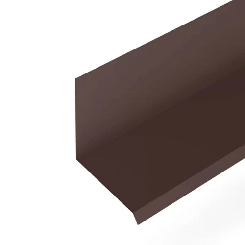 Планка примыкания верхняя к стене для фальцевой кровли Grand Line 150х130х20х2000 мм 0,5 Satin с пленкой RAL 8017