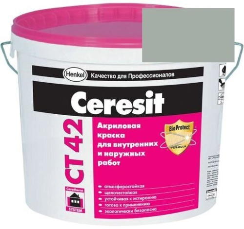 Краска акриловая фасадная Ceresit CT 42 15 л Toskana 6