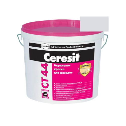 Краска фасадная акриловая CERESIT CT 44 колерованная Arctic 2 15 л