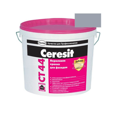 Краска фасадная акриловая CERESIT CT 44 колерованная Arctic 6 15 л
