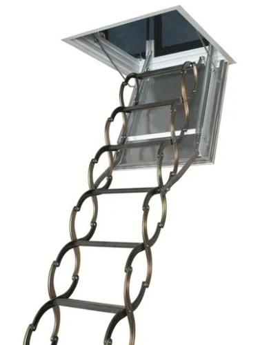 Лестница чeрдачная металлическая огнестойкая Fakro LSF 50х70x300 см