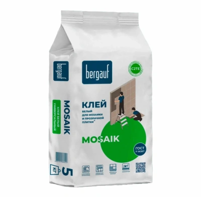 Клей для мозаики и прозрачной плитки Bergauf Mosaik 5 кг