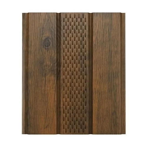 Софит металлический с центральной перфорацией AQUASYSTEM 303х2400 мм Printech Naive Maroon Темное Дерево