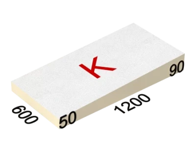 Утеплитель LOGICPIR Slope СХ/СХ 3,4 %, элемент K, 1200х600х50-90 мм