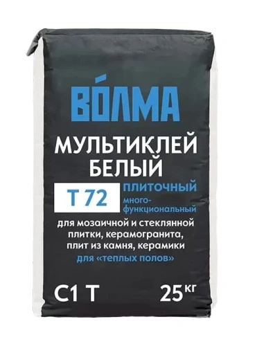Смесь сухая клеевая цементная ВОЛМА Мультиклей белый 25 кг