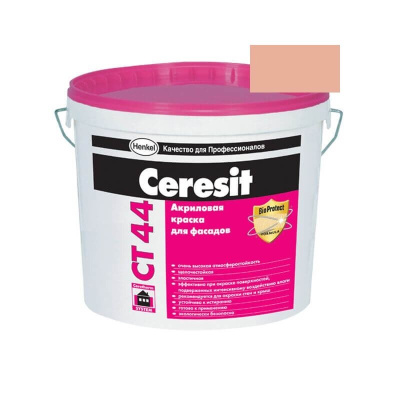Краска фасадная акриловая CERESIT CT 44 колерованная Atacama 4 15 л