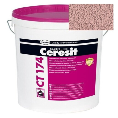 Штукатурка силикатно-силиконовая Ceresit CT 174 камешковая 2,0 Fuji 5 25 кг