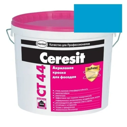 Краска акриловая фасадная Ceresit CT 44 15 л Pacific 6