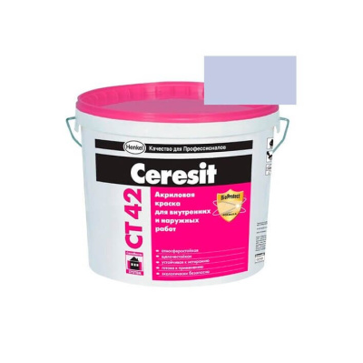 Краска акриловая CERESIT CT 42 колерованная Arctic 4 15 л