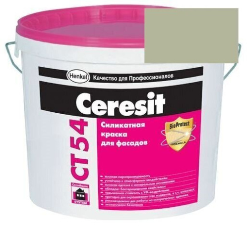 Краска силикатная фасадная Церезит CT 54 15 л Toskana 3