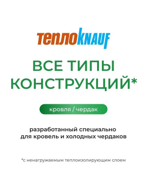 Мат минераловатный KNAUF TR 037 Aquastatik ТеплоKNAUF Для Кровли, 5500х1220х150 мм, 6,71 м2