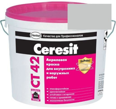 Краска акриловая фасадная Ceresit CT 42 15 л Nebraska 2