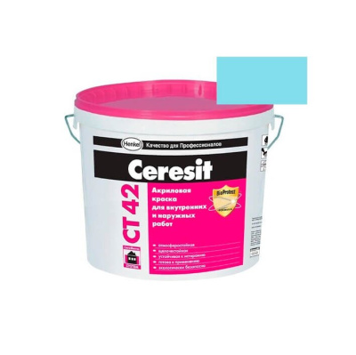 Краска акриловая CERESIT CT 42 колерованная Adriatic 4 15 л