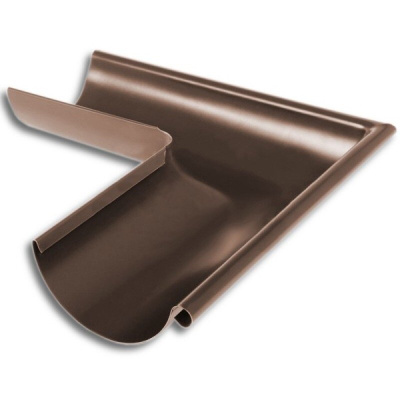 Угол желоба наружный Металл Профиль Foramina D=125 круглого сечения Solano PL-double RAL 8017