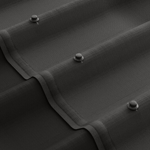 Лист битумный Ондулин SR-150 черепица X5 с тенью 3D, 960х1950 мм, графит