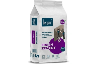Смесь сухая шпаклевочная финишная на цементной основе BERGAUF Finish Zement 5 кг