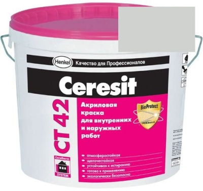 Краска акриловая фасадная Ceresit CT 42 15 л Siberia 2