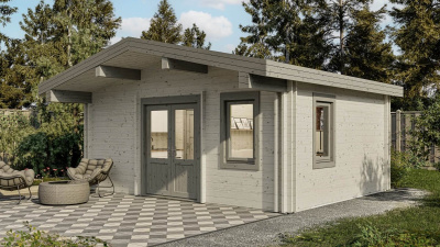 Дачный дом 21 двойной брус Комфорт брус 44 мм