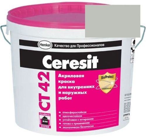 Краска акриловая фасадная Ceresit CT 42 15 л Siberia 3