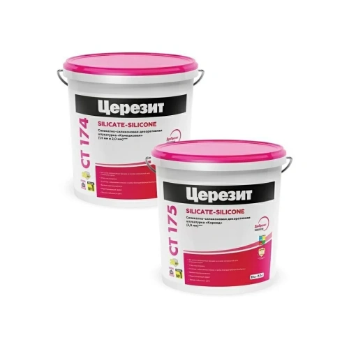 Штукатурка силикатно-силиконовая Церезит CT 174/1,5 База декоративная камешковая 1,5 мм 25 кг