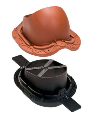 Проходной элемент для металлочерепицы Vilpe Muotokate 2К, D=110-160 мм, RAL 8004, кирпичный