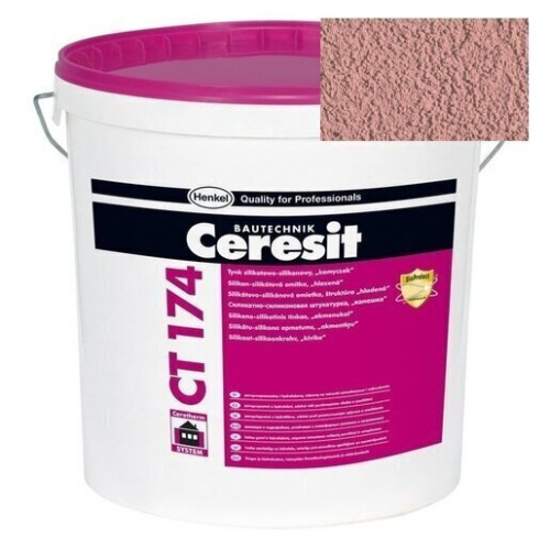 Штукатурка силикатно-силиконовая Ceresit CT 174 камешковая 2,0 Fuji 6 25 кг