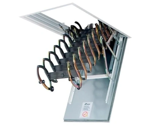 Лестница чeрдачная металлическая огнестойкая Fakro LSF 60х90x300 см