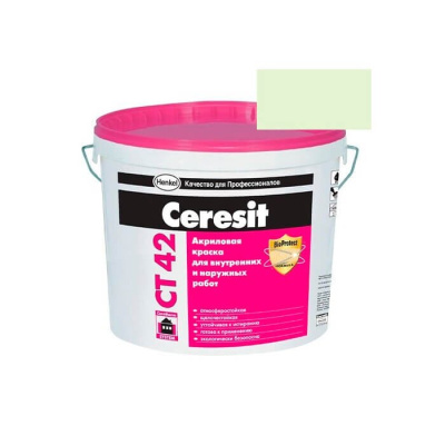 Краска акриловая CERESIT CT 42 колерованная Borneo 1 15 л