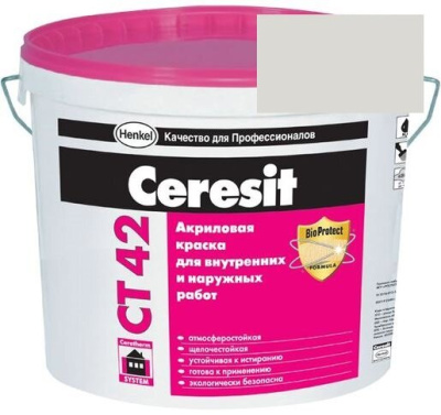 Краска акриловая фасадная Ceresit CT 42 15 л Etna 1
