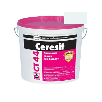 Краска фасадная акриловая CERESIT CT 44 колерованная Oceania 1 15 л