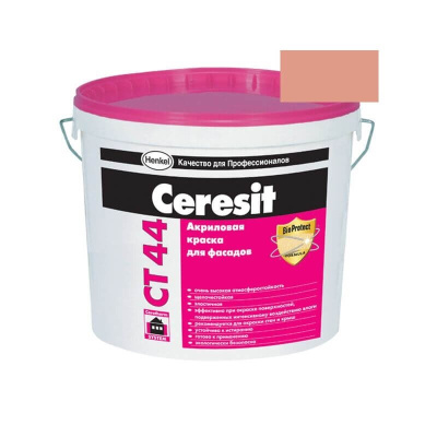 Краска фасадная акриловая CERESIT CT 44 колерованная Atacama 5 15 л
