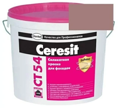 Краска силикатная фасадная Церезит CT 54 15 л Madeira 6