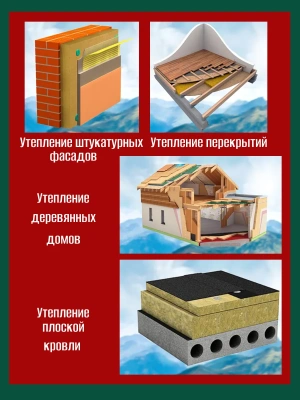 Минераловатный утеплитель Isoroc супер теплый 4100х1220х50мм (10м2)