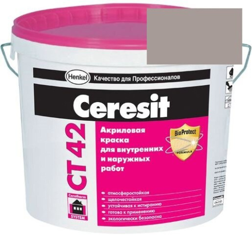 Краска акриловая фасадная Ceresit CT 42 15 л Etna 4