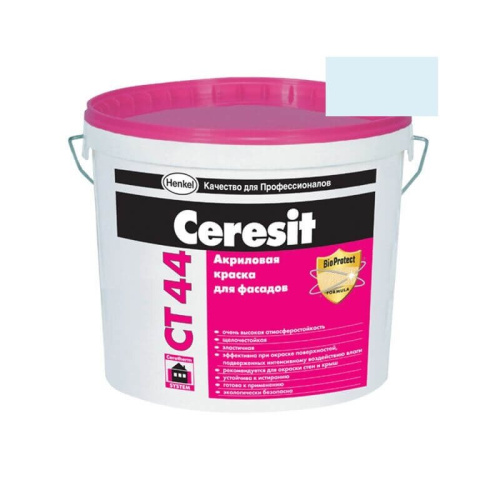 Краска фасадная акриловая CERESIT CT 44 колерованная Oceania 2 15 л