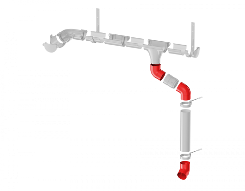 Колено трубы ТЕХНОНИКОЛЬ МАКСИ 152/100, 67°, снежно-белый
