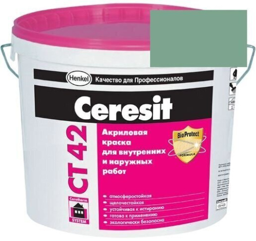 Краска акриловая фасадная Ceresit CT 42 15 л Montana 6