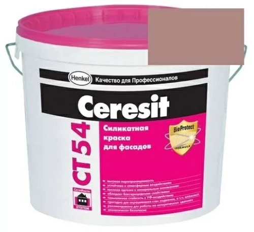 Краска силикатная фасадная Церезит CT 54 15 л Columbia 4